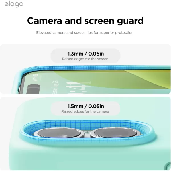 imageelago Compatible with iPhone 16 Case Premium Liquid Silicone Case Full Body Protective Cover Shockproof Slim Phone Case AntiScratch Soft Microfiber Lining 61 inch Alpine GreenAqua Sky