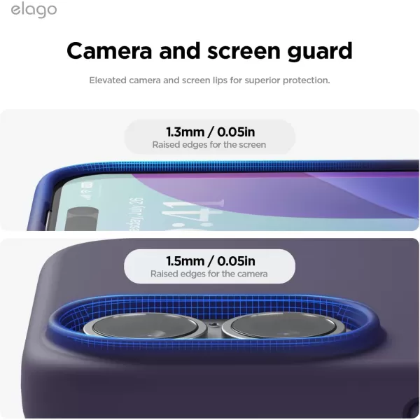 imageelago Compatible with iPhone 16 Case Premium Liquid Silicone Case Full Body Protective Cover Shockproof Slim Phone Case AntiScratch Soft Microfiber Lining 61 inch Alpine GreenDeep Purple