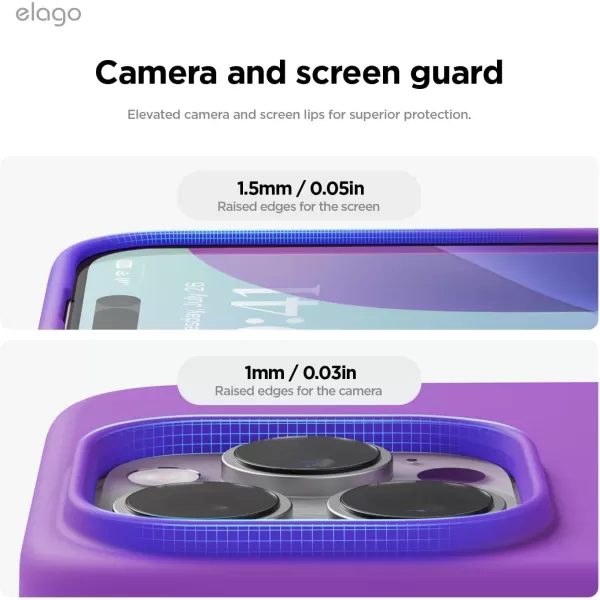 imageelago Compatible with iPhone 16 Pro Max Case Premium Liquid Silicone Case Full Body Protective Cover Shockproof Slim Phone Case AntiScratch Soft Microfiber Lining 69 inch PurpleNeon Purple