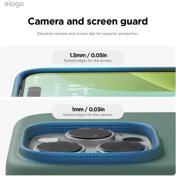 imageelago Compatible with iPhone 16 Pro Max Case Premium Liquid Silicone Case Full Body Protective Cover Shockproof Slim Phone Case AntiScratch Soft Microfiber Lining 69 inch PurpleMidnight Green