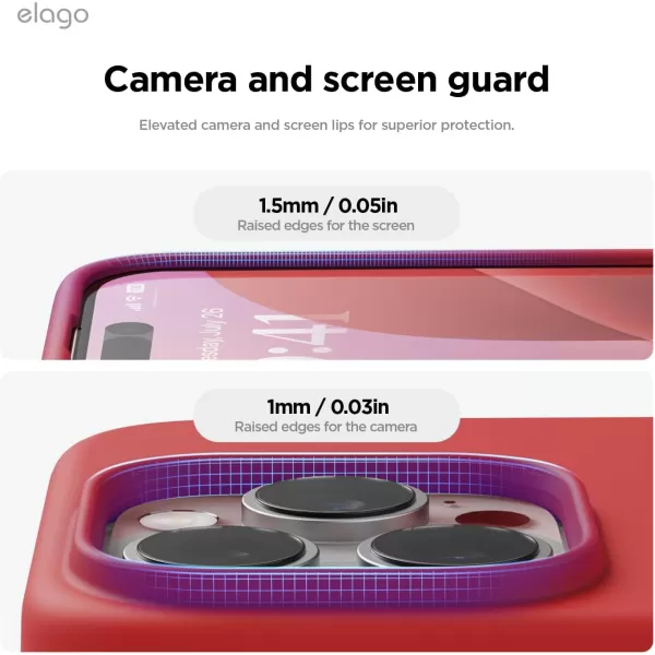 imageelago Compatible with iPhone 16 Pro Max Case Premium Liquid Silicone Case Full Body Protective Cover Shockproof Slim Phone Case AntiScratch Soft Microfiber Lining 69 inch PurpleRed