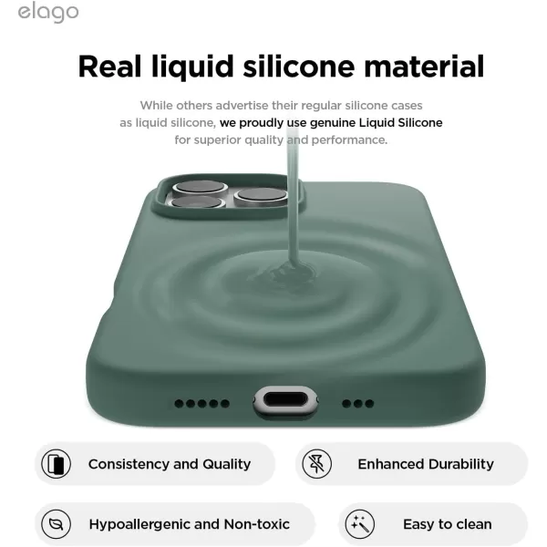 imageelago Compatible with iPhone 16 Pro Max Case Premium Liquid Silicone Case Full Body Protective Cover Shockproof Slim Phone Case AntiScratch Soft Microfiber Lining 69 inch PurpleMidnight Green