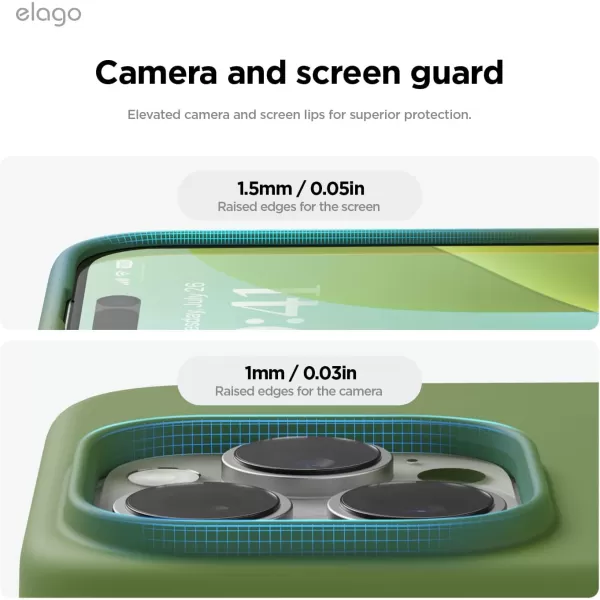 imageelago Compatible with iPhone 16 Pro Max Case Premium Liquid Silicone Case Full Body Protective Cover Shockproof Slim Phone Case AntiScratch Soft Microfiber Lining 69 inch PurpleCedar Green