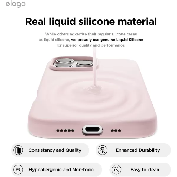 imageelago Compatible with iPhone 16 Pro Max Case Premium Liquid Silicone Case Full Body Protective Cover Shockproof Slim Phone Case AntiScratch Soft Microfiber Lining 69 inch PurpleLovely Pink