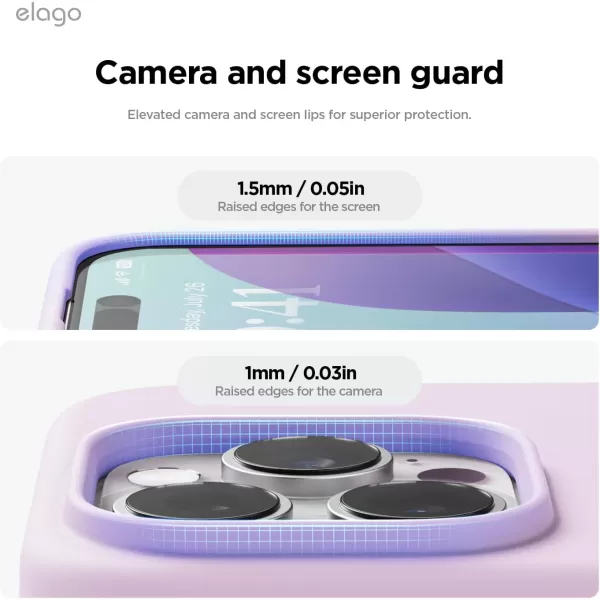 imageelago Compatible with iPhone 16 Pro Max Case Premium Liquid Silicone Case Full Body Protective Cover Shockproof Slim Phone Case AntiScratch Soft Microfiber Lining 69 inch PurpleLight Lilac