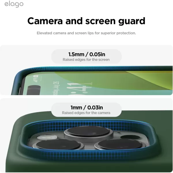 imageelago Compatible with iPhone 16 Pro Max Case Premium Liquid Silicone Case Full Body Protective Cover Shockproof Slim Phone Case AntiScratch Soft Microfiber Lining 69 inch PurpleAlpine Green