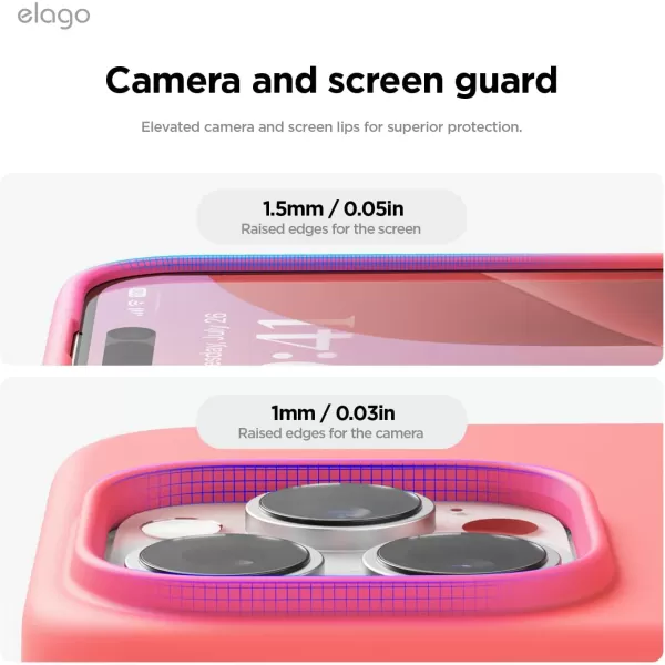 imageelago Compatible with iPhone 16 Pro Max Case Premium Liquid Silicone Case Full Body Protective Cover Shockproof Slim Phone Case AntiScratch Soft Microfiber Lining 69 inch PurplePink