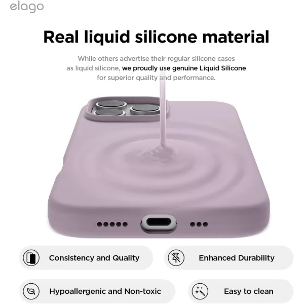 imageelago Compatible with iPhone 16 Pro Max Case Premium Liquid Silicone Case Full Body Protective Cover Shockproof Slim Phone Case AntiScratch Soft Microfiber Lining 69 inch PurpleSoft Purple