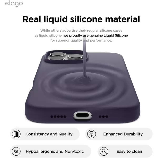 imageelago Compatible with iPhone 16 Pro Max Case Premium Liquid Silicone Case Full Body Protective Cover Shockproof Slim Phone Case AntiScratch Soft Microfiber Lining 69 inch PurpleDeep Purple