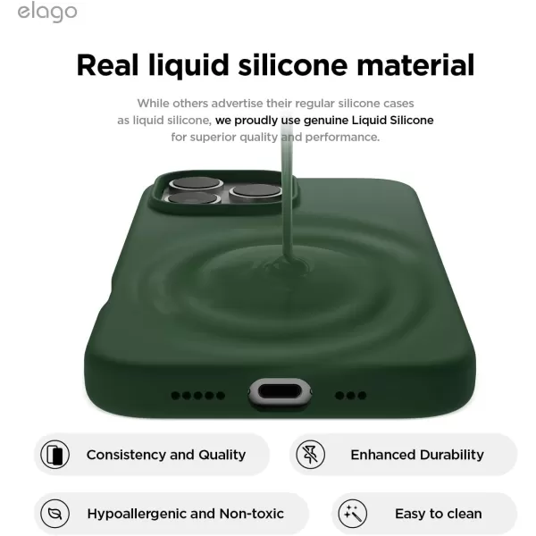 imageelago Compatible with iPhone 16 Pro Max Case Premium Liquid Silicone Case Full Body Protective Cover Shockproof Slim Phone Case AntiScratch Soft Microfiber Lining 69 inch PurpleAlpine Green