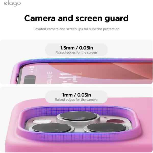 imageelago Compatible with iPhone 16 Pro Max Case Premium Liquid Silicone Case Full Body Protective Cover Shockproof Slim Phone Case AntiScratch Soft Microfiber Lining 69 inch PurpleHot Pink