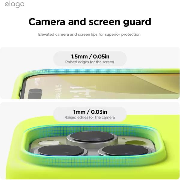 imageelago Compatible with iPhone 16 Pro Max Case Premium Liquid Silicone Case Full Body Protective Cover Shockproof Slim Phone Case AntiScratch Soft Microfiber Lining 69 inch PurpleNeon Yellow