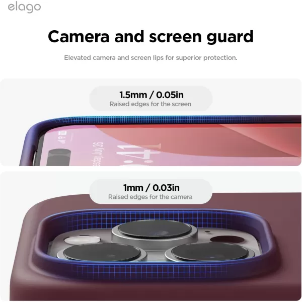 imageelago Compatible with iPhone 16 Pro Max Case Premium Liquid Silicone Case Full Body Protective Cover Shockproof Slim Phone Case AntiScratch Soft Microfiber Lining 69 inch PurpleBurgundy