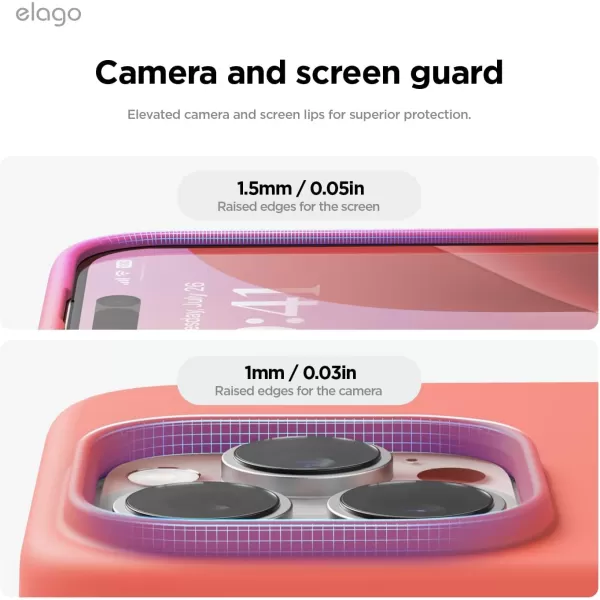 imageelago Compatible with iPhone 16 Pro Max Case Premium Liquid Silicone Case Full Body Protective Cover Shockproof Slim Phone Case AntiScratch Soft Microfiber Lining 69 inch PurplePomelo Pink