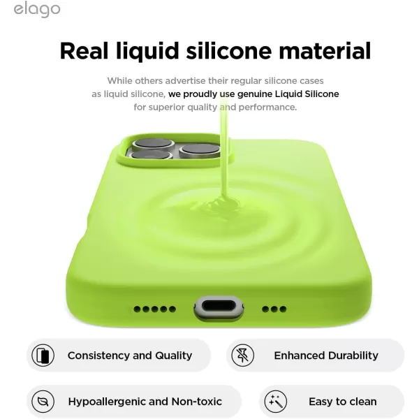 imageelago Compatible with iPhone 16 Pro Max Case Premium Liquid Silicone Case Full Body Protective Cover Shockproof Slim Phone Case AntiScratch Soft Microfiber Lining 69 inch PurpleLime Green