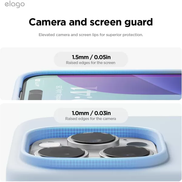 imageelago Compatible with iPhone 16 Pro Max Case Premium Liquid Silicone Case Full Body Protective Cover Shockproof Slim Phone Case AntiScratch Soft Microfiber Lining 69 inch PurpleLight Blue