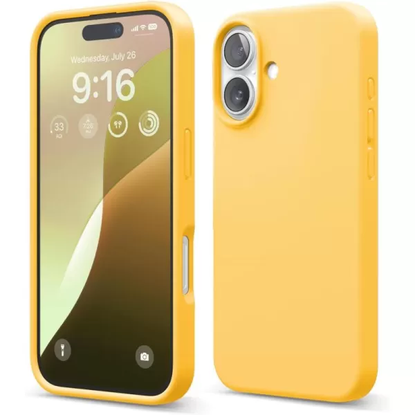 imageelago Compatible with iPhone 16 Case Premium Liquid Silicone Case Full Body Protective Cover Shockproof Slim Phone Case AntiScratch Soft Microfiber Lining 61 inch Alpine GreenSunshine