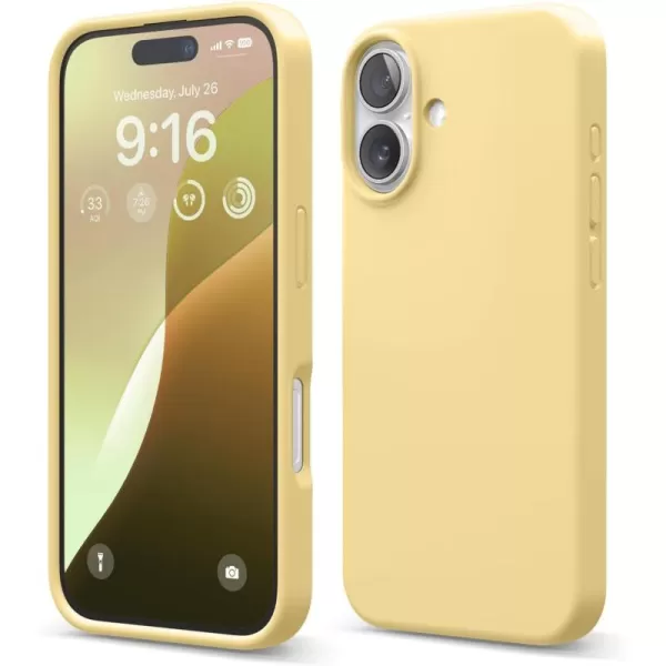 imageelago Compatible with iPhone 16 Case Premium Liquid Silicone Case Full Body Protective Cover Shockproof Slim Phone Case AntiScratch Soft Microfiber Lining 61 inch Alpine GreenYellow