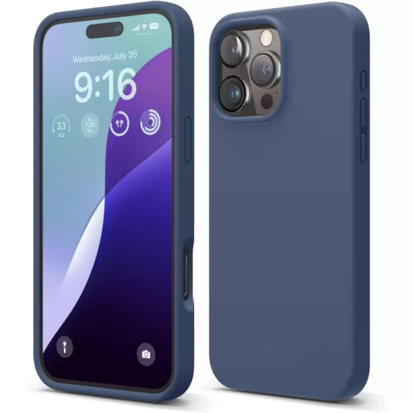 imageelago Compatible with iPhone 16 Pro Max Case Premium Liquid Silicone Case Full Body Protective Cover Shockproof Slim Phone Case AntiScratch Soft Microfiber Lining 69 inch PurpleJean Indigo