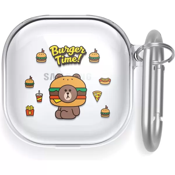 imageelago l LINE Friends Burger Time Case Compatible with Samsung Galaxy Buds Pro Case 2021  Compatible with Samsung Galaxy Buds Live Case Official Merchandise CONYBROWN