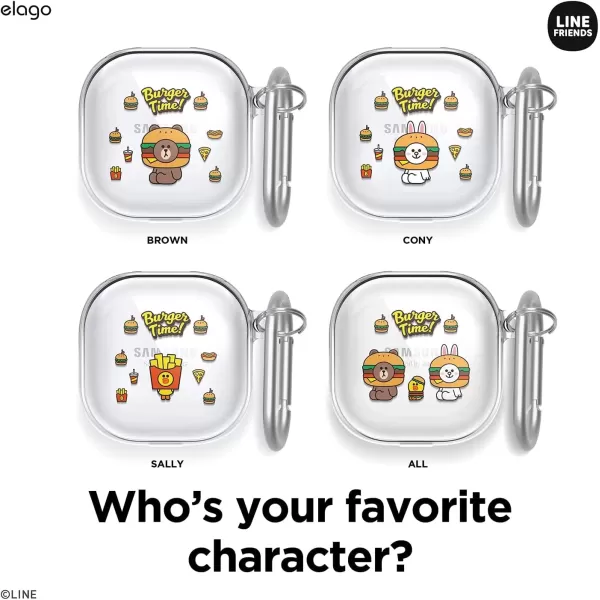 imageelago l LINE Friends Burger Time Case Compatible with Samsung Galaxy Buds Pro Case 2021  Compatible with Samsung Galaxy Buds Live Case Official Merchandise CONYSALLY