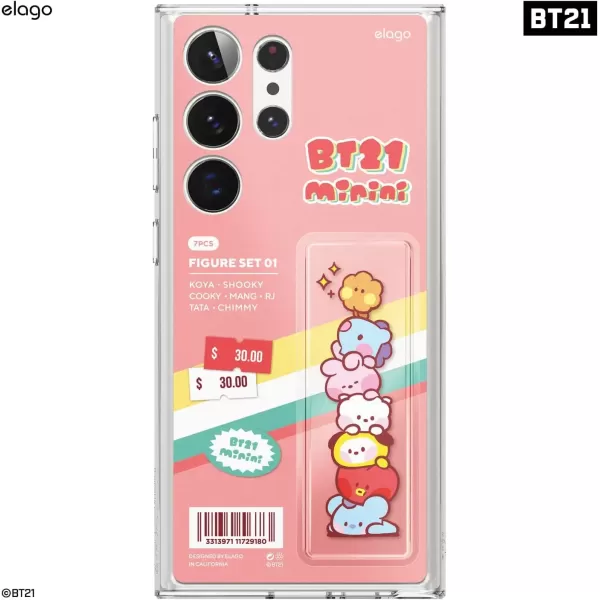 imageelago  BT21 minini Compatible with Samsung Galaxy S23 Ultra Silicone Case Precise Camera Cutouts Drop Protection Shockproof Protective Cover 68 inch Pink Official MerchandisePink Toy