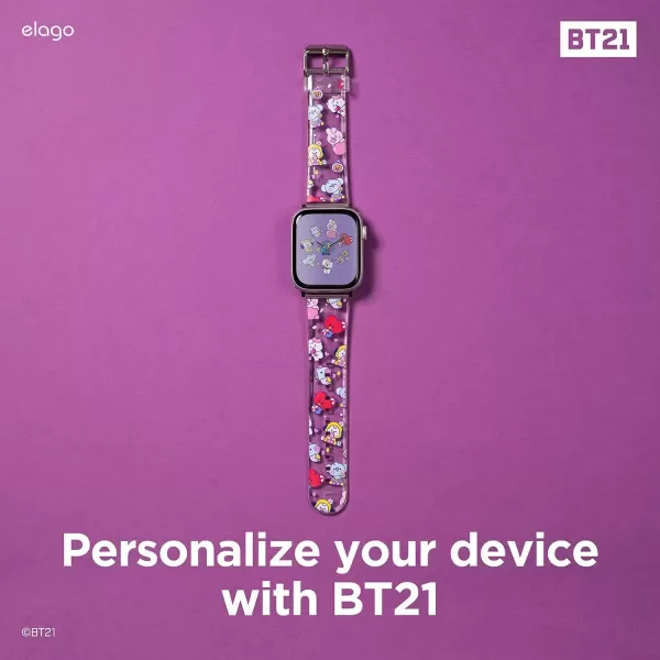 imageelago BT21 Band Compatible with Apple Watch Band Series ULTRASE9876SE54321 Official Merchandise7 FLAVORS