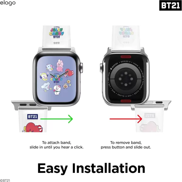 imageelago BT21 Band Compatible with Apple Watch Band Series ULTRASE9876SE54321 Official MerchandiseTATA