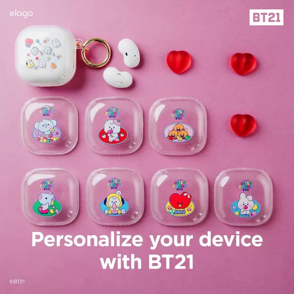 imageelago BT21 Case Compatible with Samsung Galaxy Buds 2 Pro Case 2022  Galaxy Buds 2 Case 2021  Galaxy Buds Pro Case 2021  Galaxy Buds Live Case 2020 Official Merchandise CookyCHIMMY