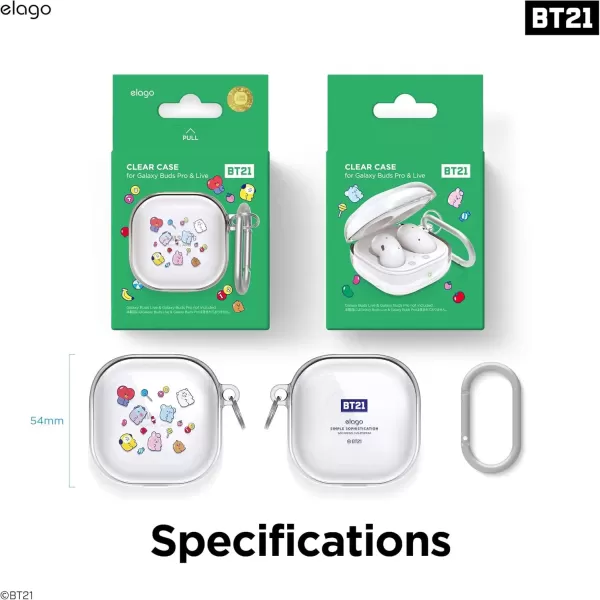 imageelago BT21 Case Compatible with Samsung Galaxy Buds 2 Pro Case 2022  Galaxy Buds 2 Case 2021  Galaxy Buds Pro Case 2021  Galaxy Buds Live Case 2020 Official Merchandise Cooky7 FLAVORS