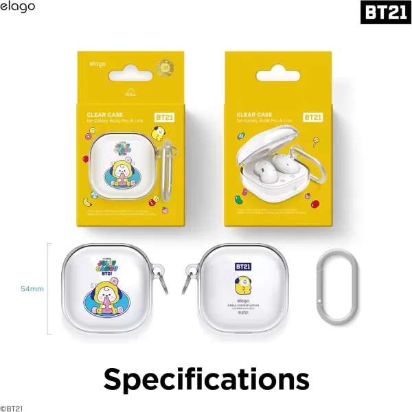 imageelago BT21 Case Compatible with Samsung Galaxy Buds 2 Pro Case 2022  Galaxy Buds 2 Case 2021  Galaxy Buds Pro Case 2021  Galaxy Buds Live Case 2020 Official Merchandise CookyCHIMMY