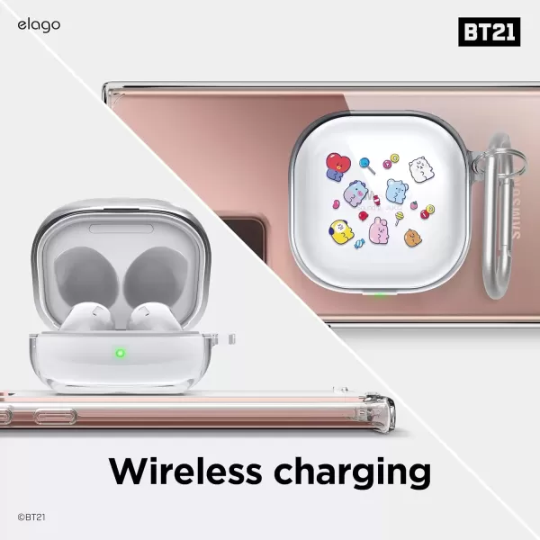 imageelago BT21 Case Compatible with Samsung Galaxy Buds 2 Pro Case 2022  Galaxy Buds 2 Case 2021  Galaxy Buds Pro Case 2021  Galaxy Buds Live Case 2020 Official Merchandise Cooky7 FLAVORS