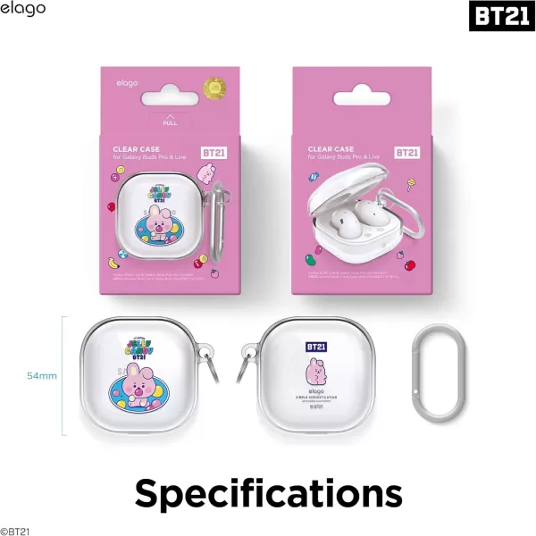 imageelago BT21 Case Compatible with Samsung Galaxy Buds 2 Pro Case 2022  Galaxy Buds 2 Case 2021  Galaxy Buds Pro Case 2021  Galaxy Buds Live Case 2020 Official Merchandise CookyCOOKY