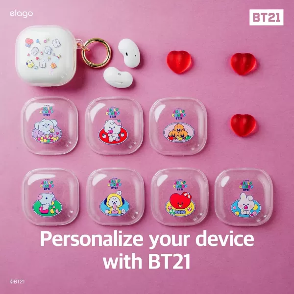 imageelago BT21 Case Compatible with Samsung Galaxy Buds 2 Pro Case 2022  Galaxy Buds 2 Case 2021  Galaxy Buds Pro Case 2021  Galaxy Buds Live Case 2020 Official Merchandise CookyKOYA