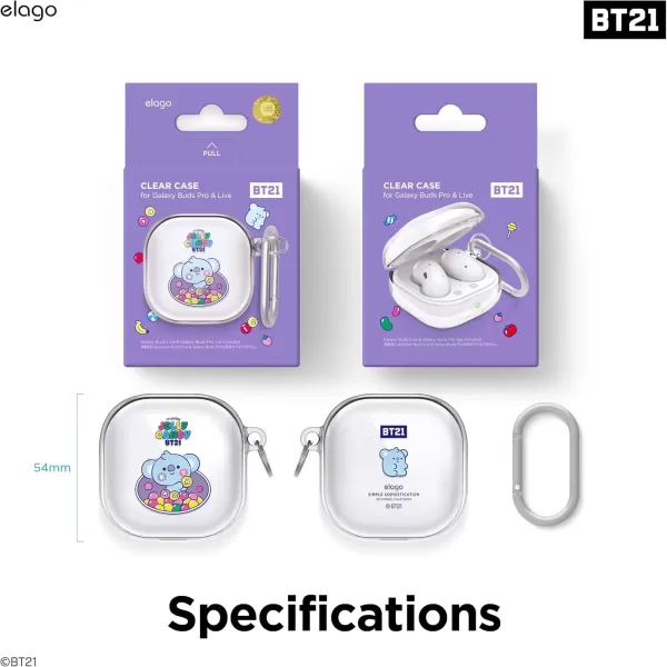 imageelago BT21 Case Compatible with Samsung Galaxy Buds 2 Pro Case 2022  Galaxy Buds 2 Case 2021  Galaxy Buds Pro Case 2021  Galaxy Buds Live Case 2020 Official Merchandise CookyKOYA