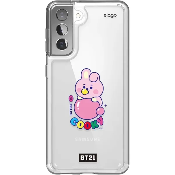 imageelago BT21 Case Compatible with Samsung Galaxy S21 Case  Raised Lip Screen ampamp Camera Protection Shockproof Bumper Cover Protective Case Official Merchandise CookyCOOKY