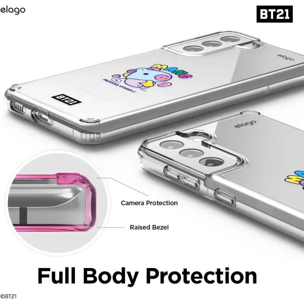 imageelago BT21 Case Compatible with Samsung Galaxy S21 Case  Raised Lip Screen ampamp Camera Protection Shockproof Bumper Cover Protective Case Official Merchandise KOYAMANG