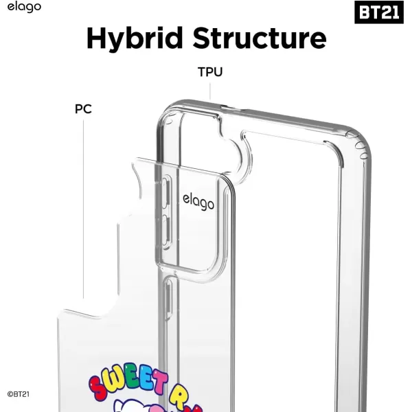 imageelago BT21 Case Compatible with Samsung Galaxy S21 Case  Raised Lip Screen ampamp Camera Protection Shockproof Bumper Cover Protective Case Official Merchandise CookyRJ