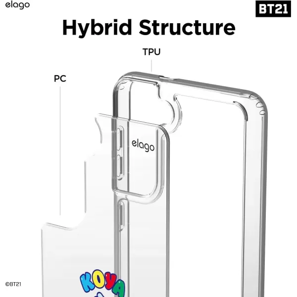 imageelago BT21 Case Compatible with Samsung Galaxy S21 Case  Raised Lip Screen ampamp Camera Protection Shockproof Bumper Cover Protective Case Official Merchandise CookyKOYA