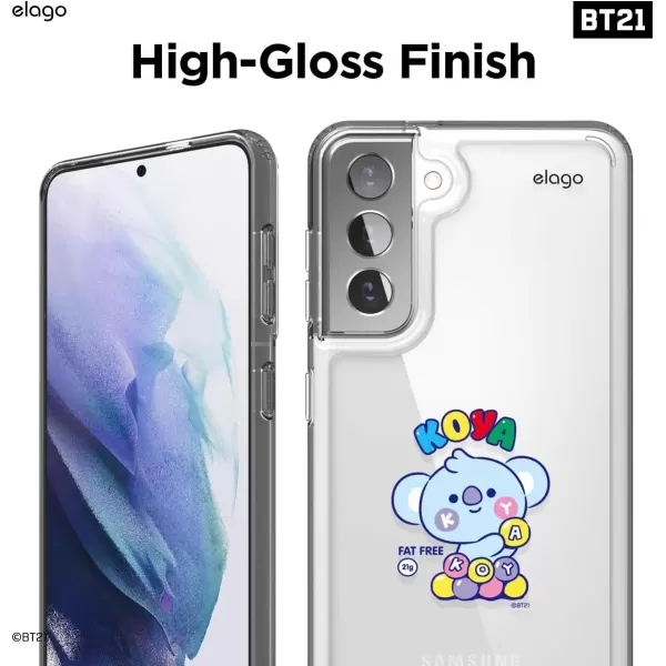 imageelago BT21 Case Compatible with Samsung Galaxy S21 Case  Raised Lip Screen ampamp Camera Protection Shockproof Bumper Cover Protective Case Official Merchandise CookyKOYA