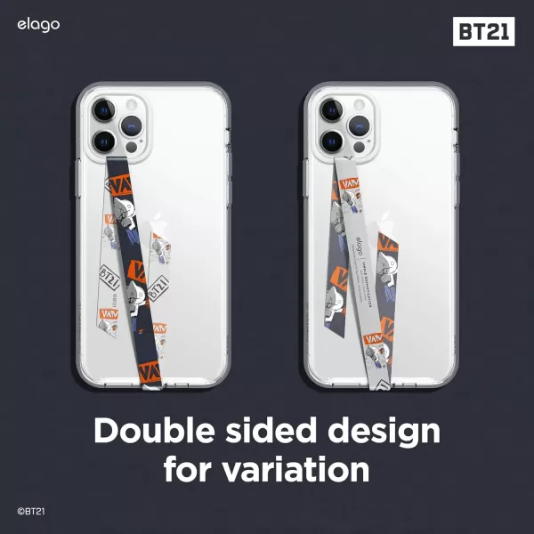 imageelago BT21 Phone Strap with Stickers Phone Loop Phone Grip Compatible with All Smartphone Cases Double Sided Design Compatible with MagSafe Official Merchandise MANGVAN