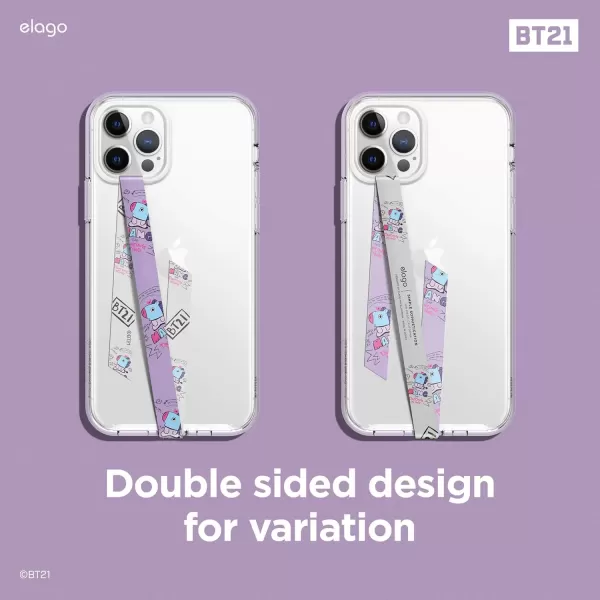 imageelago BT21 Phone Strap with Stickers Phone Loop Phone Grip Compatible with All Smartphone Cases Double Sided Design Compatible with MagSafe Official Merchandise MANGMANG