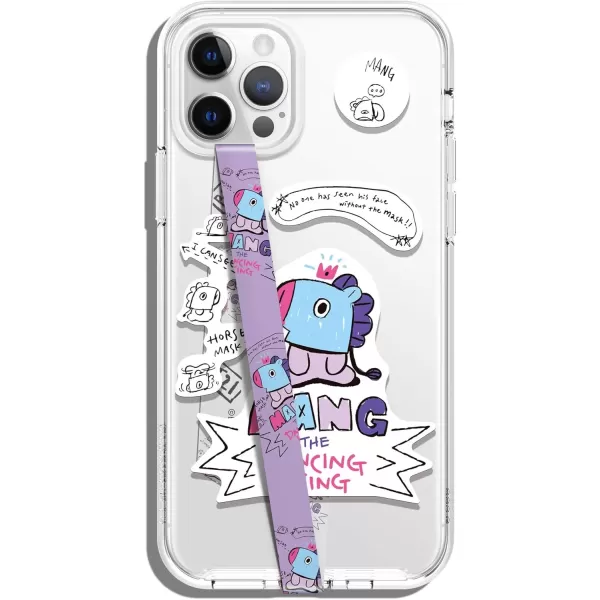 imageelago BT21 Phone Strap with Stickers Phone Loop Phone Grip Compatible with All Smartphone Cases Double Sided Design Compatible with MagSafe Official Merchandise MANGMANG