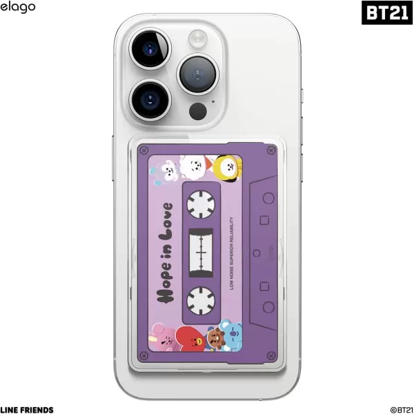 imageelago l BT21 Hope in Love Magnetic Wallet Card Holder Compatible with MagSafe for iPhone 15 iPhone 14 iPhone 13 iPhone 12 Series  Secure Phone Wallet Protection Official Merchandise