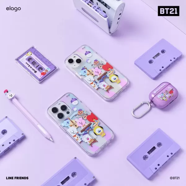 imageelago l BT21 Hope in Love Magnetic Wallet Card Holder Compatible with MagSafe for iPhone 15 iPhone 14 iPhone 13 iPhone 12 Series  Secure Phone Wallet Protection Official Merchandise