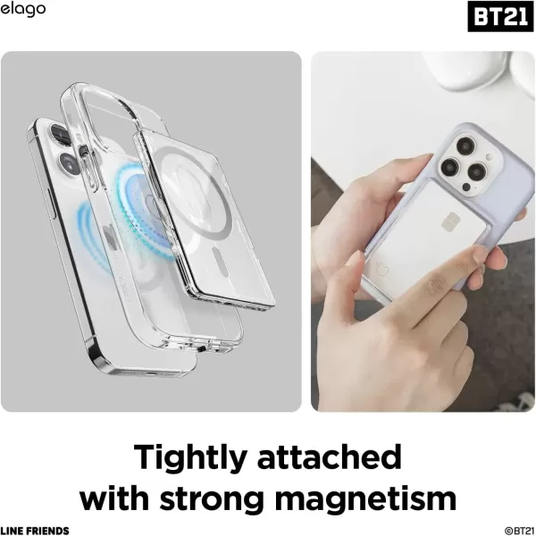 imageelago l BT21 Hope in Love Magnetic Wallet Card Holder Compatible with MagSafe for iPhone 15 iPhone 14 iPhone 13 iPhone 12 Series  Secure Phone Wallet Protection Official Merchandise