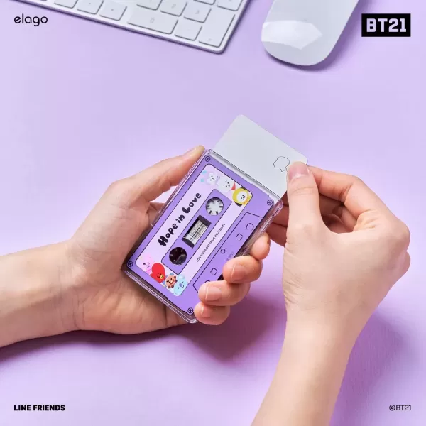 imageelago l BT21 Hope in Love Magnetic Wallet Card Holder Compatible with MagSafe for iPhone 15 iPhone 14 iPhone 13 iPhone 12 Series  Secure Phone Wallet Protection Official Merchandise