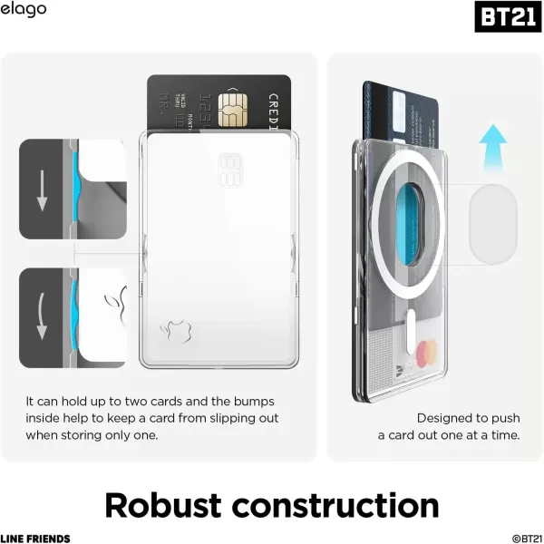 imageelago l BT21 Hope in Love Magnetic Wallet Card Holder Compatible with MagSafe for iPhone 15 iPhone 14 iPhone 13 iPhone 12 Series  Secure Phone Wallet Protection Official Merchandise