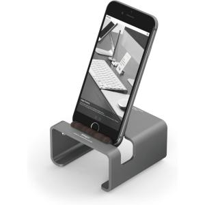 imageelago M3 Stand SilverAuthentic Walnut  Premium AluminumHybrid DesignOptimal Angle  for All iPhones iPad Mini Galaxy and Other SmartphonesM3 Stand Dark Gray