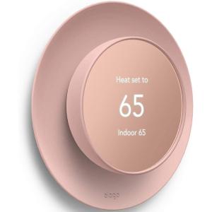 imageelago Satellite Wall Plate Cover Plus Compatible with Google Nest Thermostat 2020 Mint Green  Durable Material Easy Installation Concave and Complementary DesignSand Pink